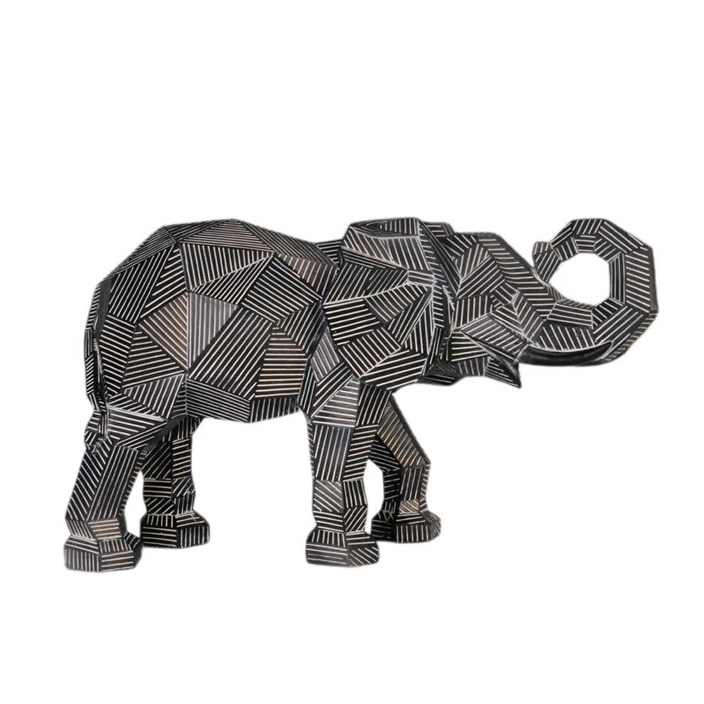 Resin elephants geometric animal home decorations figurines