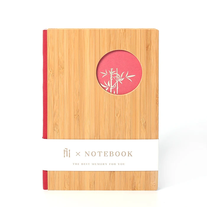 2025 Low MOQ  A5 B6 Eco Friendly Recycled Paper Custom hardcover Stationery Real Bamboo Notebooks with Logo