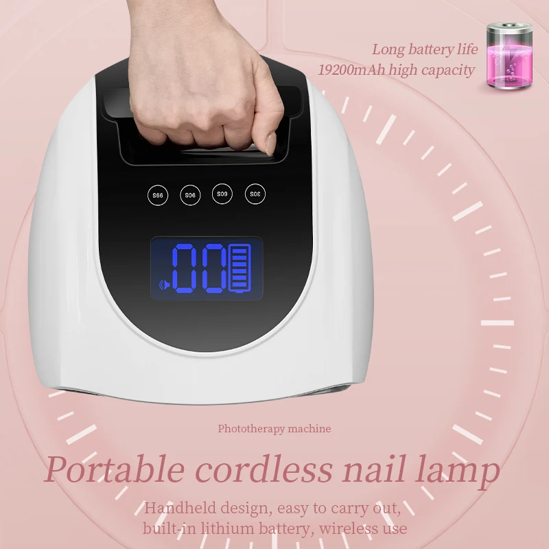 High Quality UV Led Light Nail Dryer Gel Polish Dryer High Power 60W Cordless Rechargeable Uv Led Nail Lamp LCD Screen Nail Lamp
