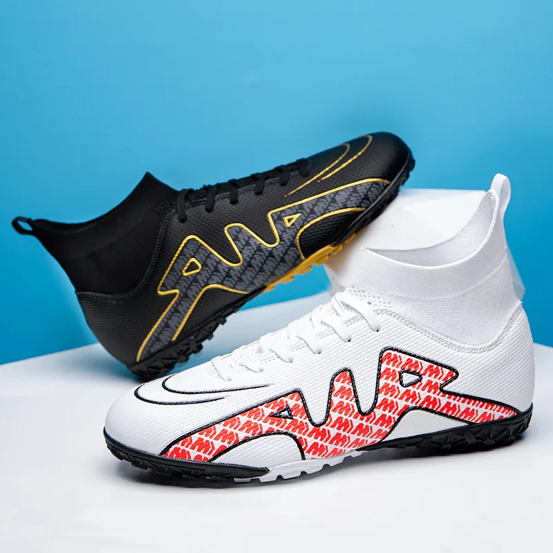 Factory assassin knitted soccer shoes boys girls long spikes broken armor design elementary school middle school turf training