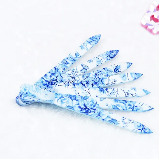 Ziri Factory Wholesle Nail Arts Tools Custom Pattern Private Lable 180/180 grit Crystal Glass Nail File