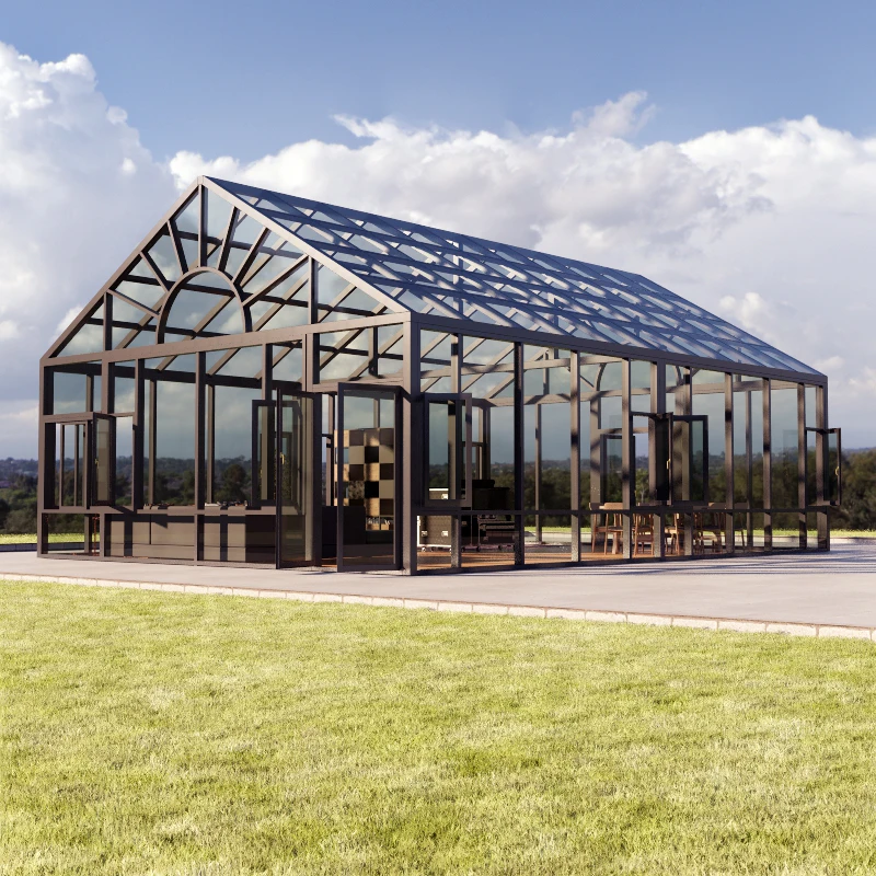 Modern Prefabricated House Summer Outdoor Garden Glass Houses Free Standing Sunroom