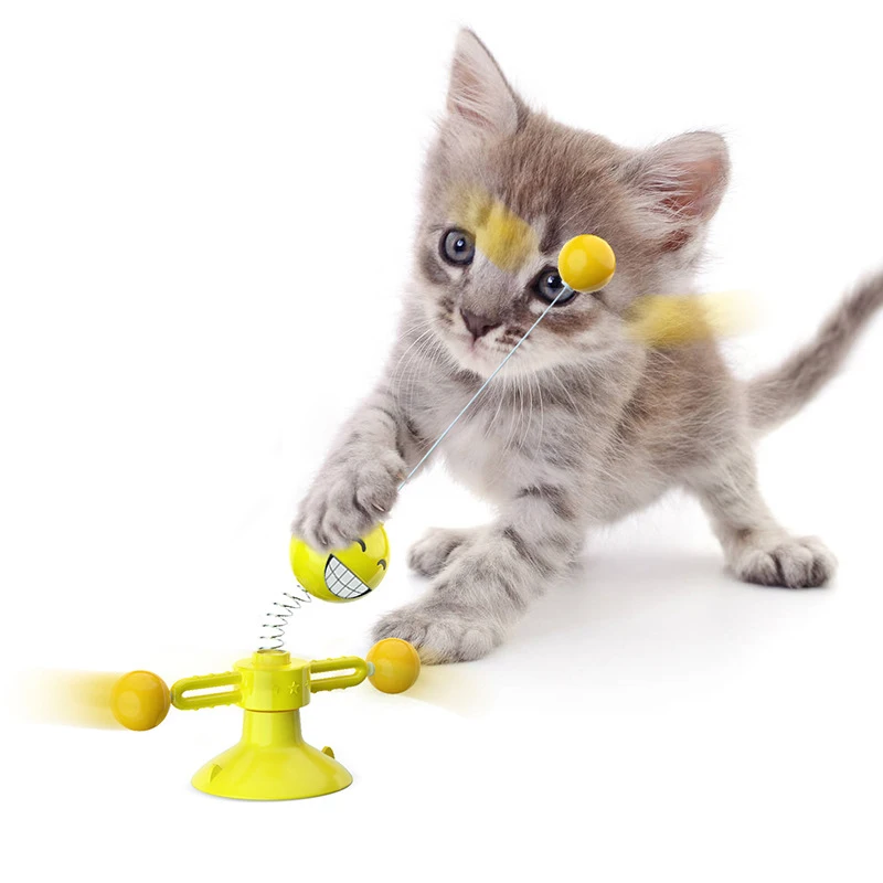 Turntable Teasing Interactive Cat Toys Self-Playing Wand Teaser Ball Toy Scratcher for Indoor