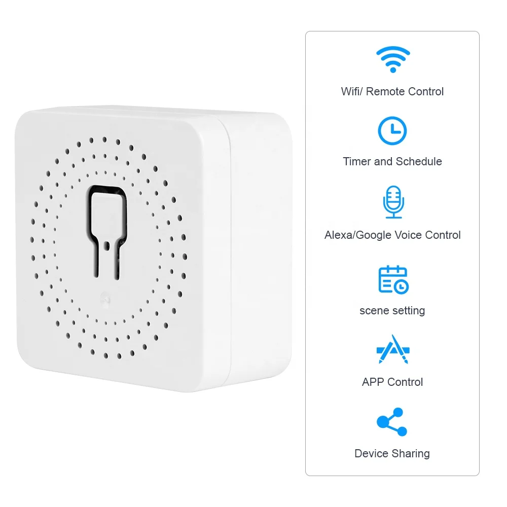 Wall Light Switch Smart Wireless Light Switch Universal Module Remote Control Relay Breaker Compatible with Google Alexa Echo