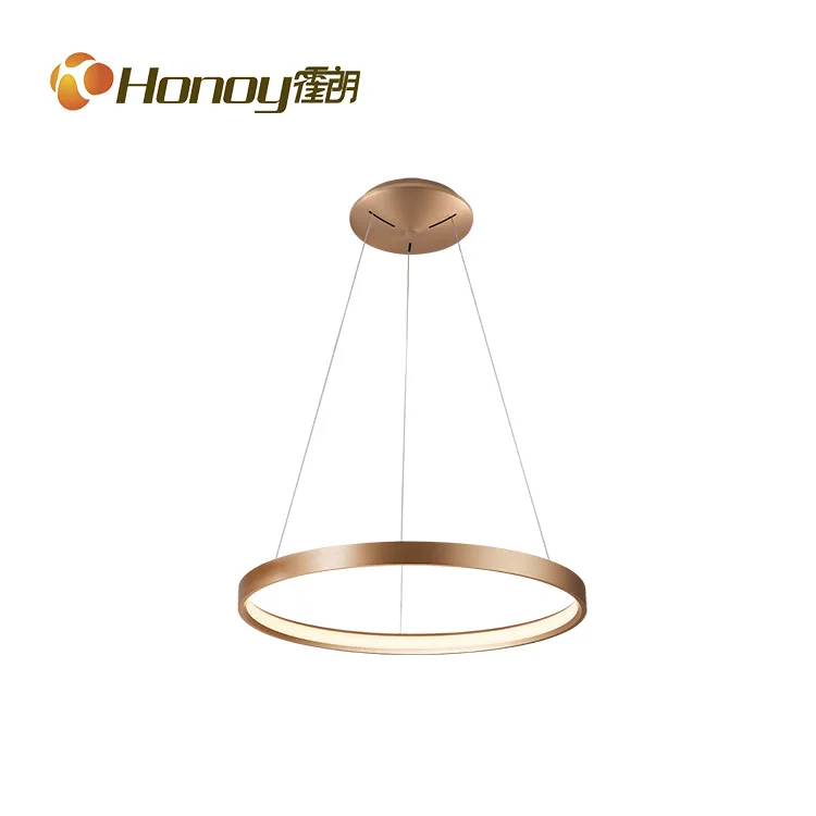 Good Quality Hanging Ceiling Gold Circle Lamp Living Dining Room Modern Pendant Lighting For Factory Supplier