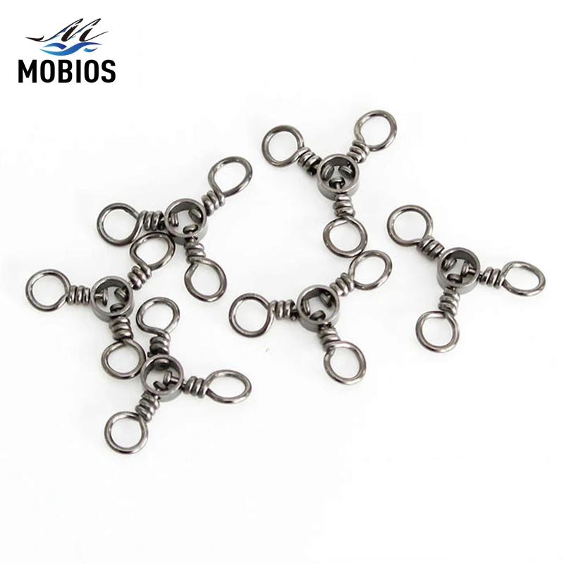 MOBIOS 10# - 5/0# Three Way Swivels Fishing Accessory Swivel Stainless Steel