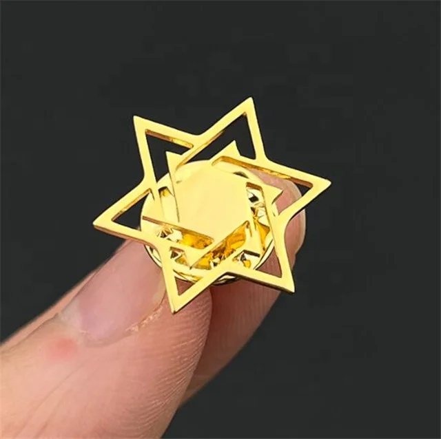Модная брошь Yiwu Aceon из нержавеющей стали Magen David Star на лацкан шпора значок воротник религиозная мода в виде еврейской звезды