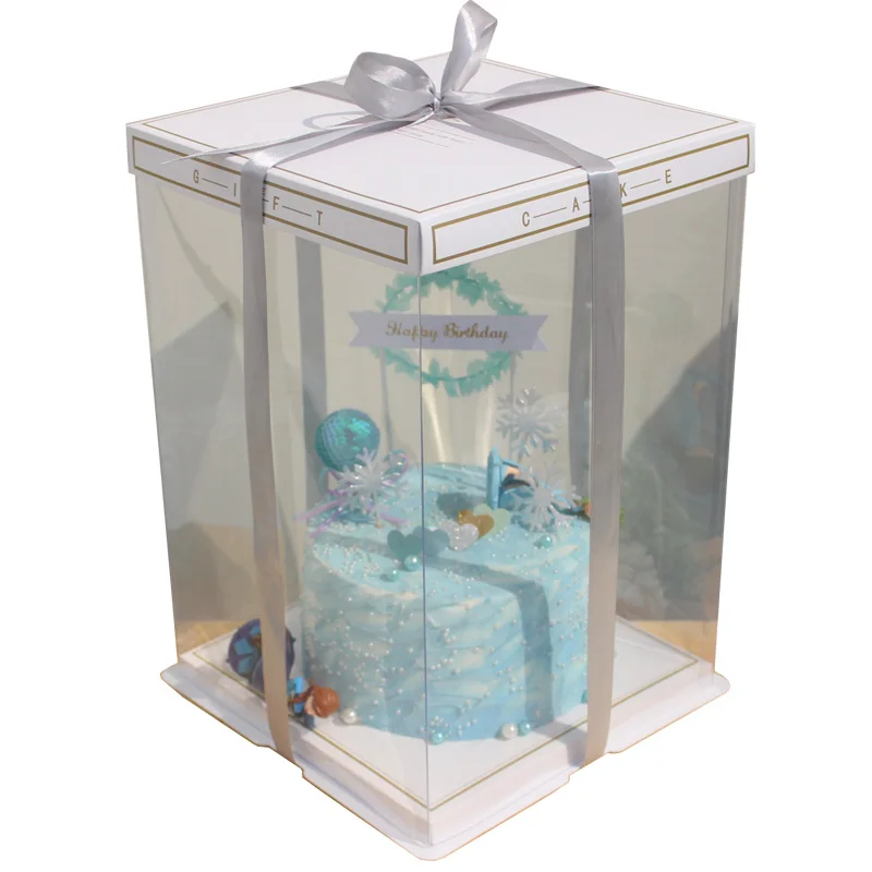Square Ps Tiramisu Dessert Container Dessert Box with Lid Transparent Pastry Packaging Clear Plastic Packing Material Food Cake