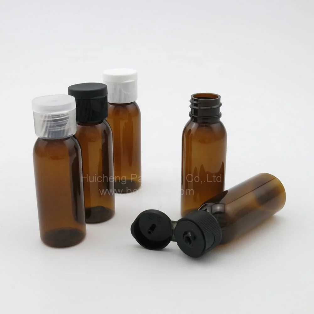 Empty 30ml Plastic PET Clear Flip Lid Lotion Bottles Cosmetic Shampoo Sample Containers Travel Liquid Refillable Vials