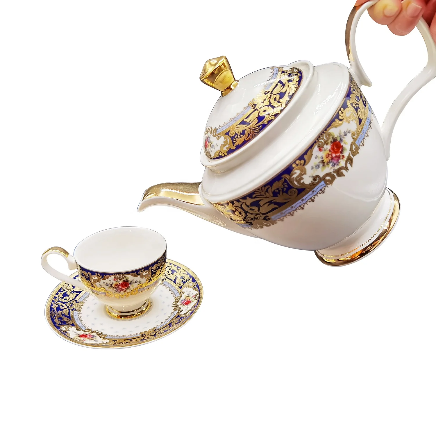 17 pcs personalized fine bone china coffee & tea sets luxury coffee cup set