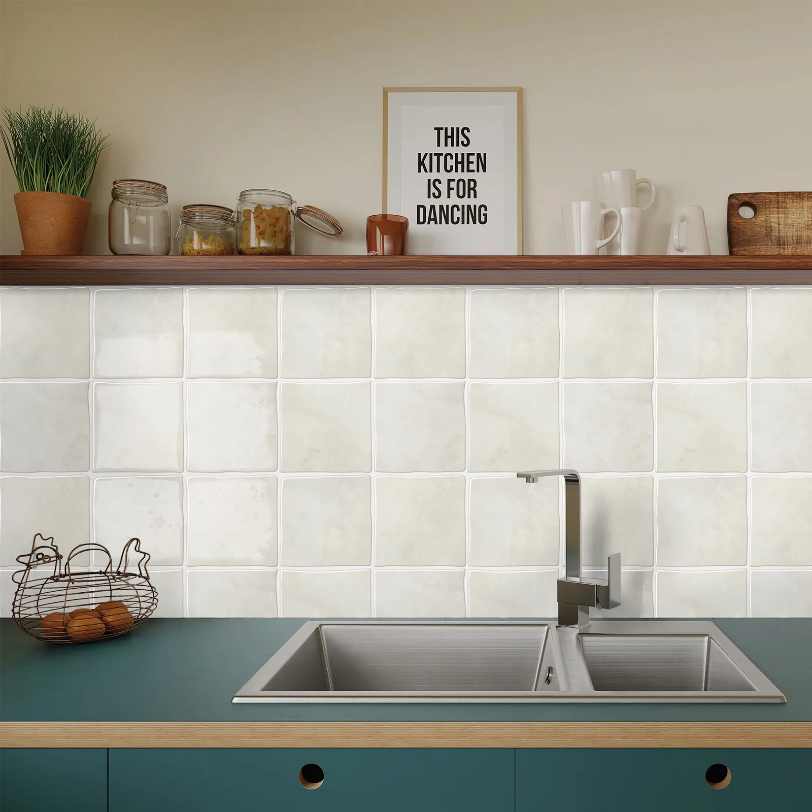 Green Vintage Self-Adhesive Peel-and-Stick PVC Vinyl Wall Panels 3D Waterproof Kitchen Backsplash Tiles Waterproof Wall Sheets