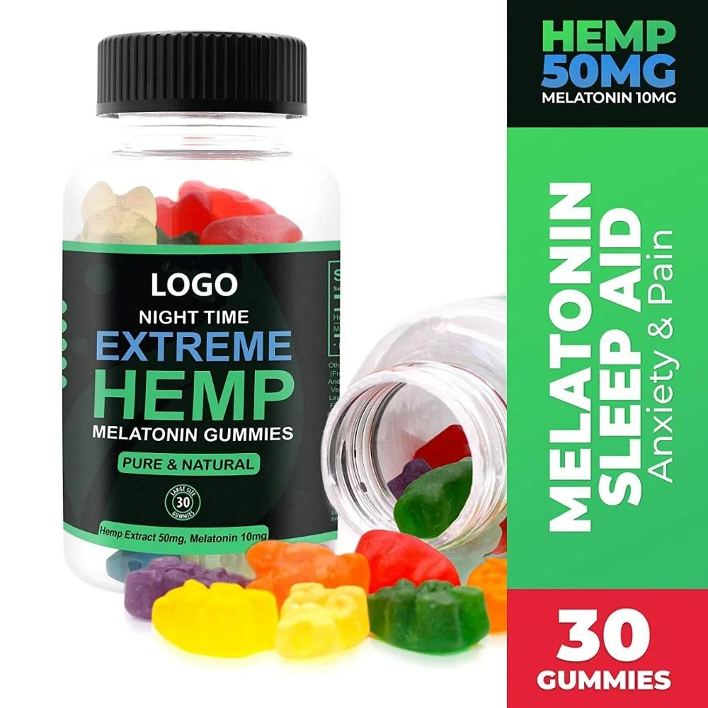Мелатонин Gummies (10 мг) пеньковые мишки премиум-класса (50 натуральная добавка для сна травяная