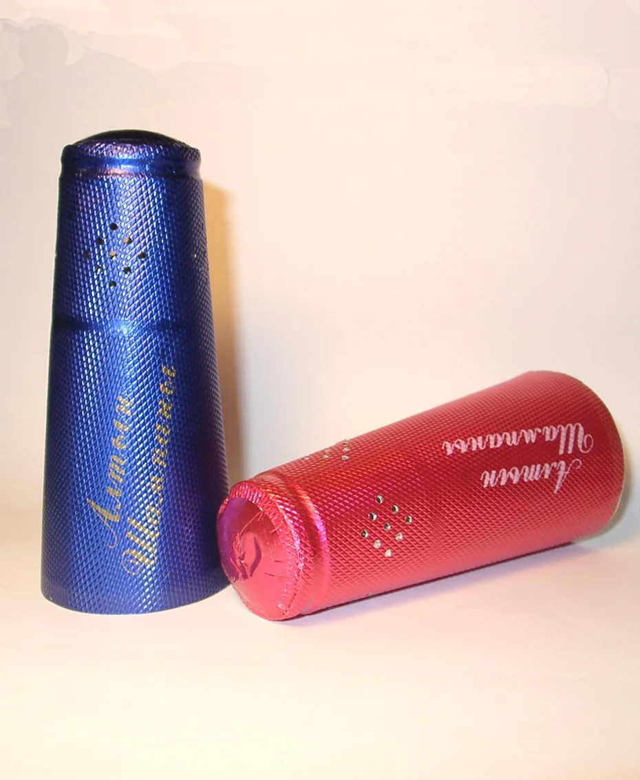 Decorative made of aluminum foil capsule for champagne