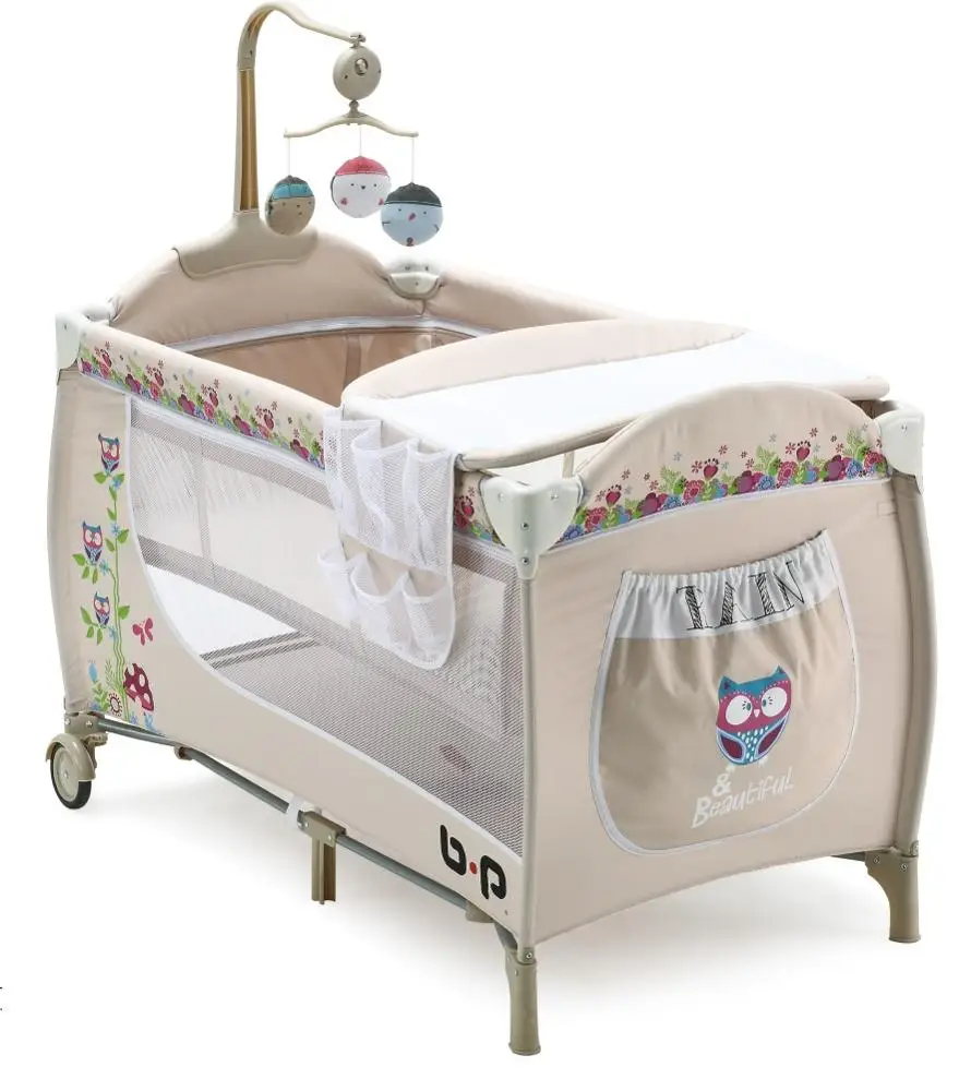 
Portable baby playpen with double layer sleeping bed removable diaper table bed 