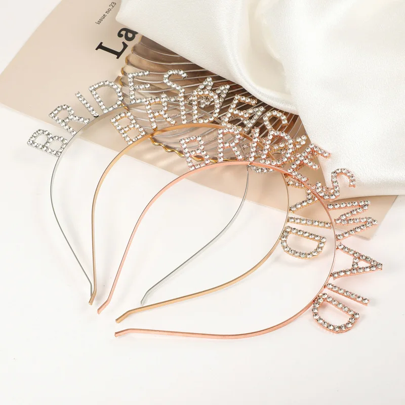 Bride Tiara Bride maid Headband Bachelorette Party Headpiece Bridal Shower Wedding Gift for Women and Girls Hair Accessories
