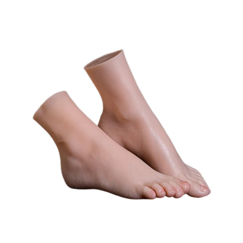 TG3301 Silicone Life Size Female Mannequin Foot Model for Jewelry Sandal Shoe Sock Display Art Sketch Alternative Foot Sexy Toys