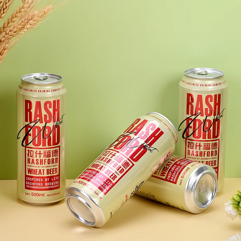 Hot Selling Brewery OEM 500ml 50cl Alcohol Drink Light White Lager Malt Beer Canned Craft Wheat Beer for Sale