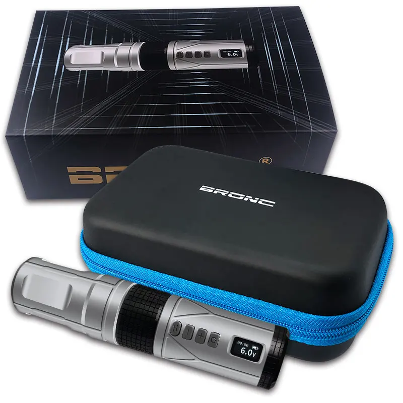 BRONC Wireless Pen V8  Tattoo Wireless Rotary Machine Kits With 2 Memory Voltage