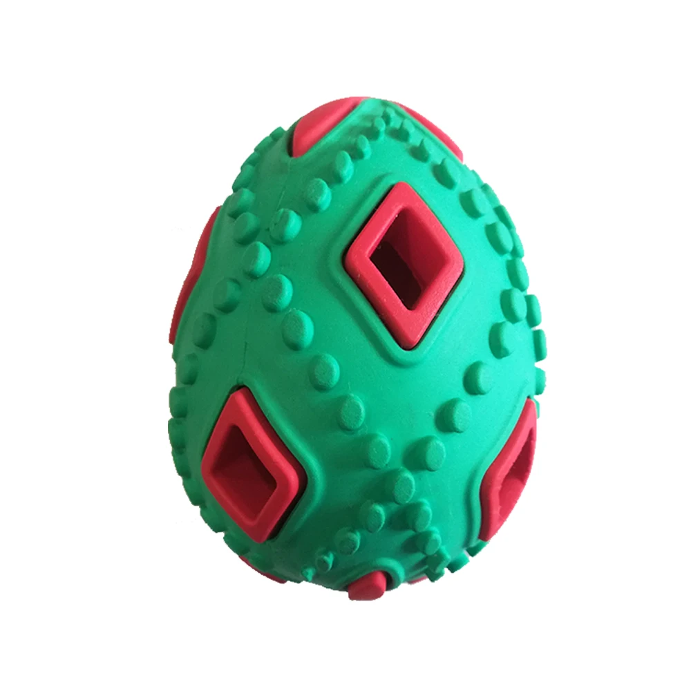New Custom durable interactive egg shape pet dog Training puzzle feeder treat dispensing toys ball