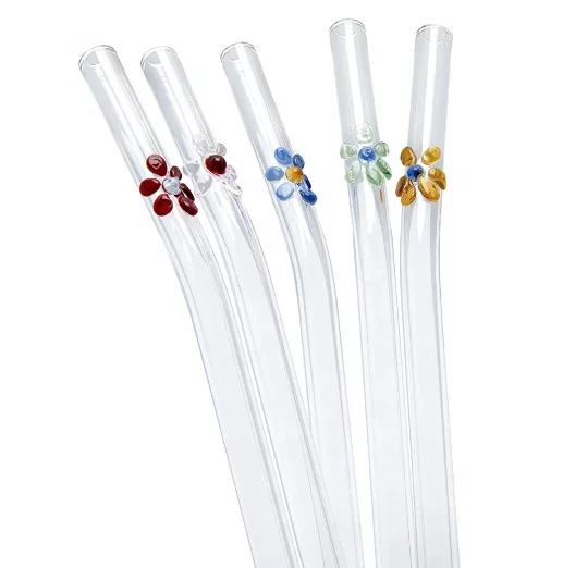 
 Цветные стеклянные соломинки ручной работы с цветными цветами многоразовая соломинка amazon  
