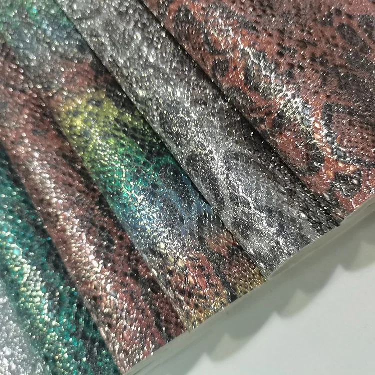 Electroplating water ripple PU leather Glitter cinderella Snake pattern fabric handbag bag shoes mobile phone case