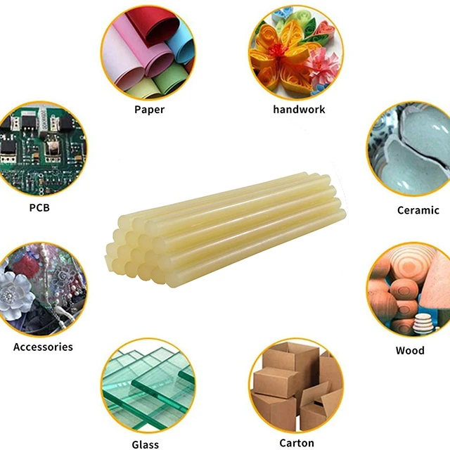 21506 11mm 12pcs  Adhesive Silicone Hot melt Glue Gun Sticks Kits For DIY Craft Home Repair Project