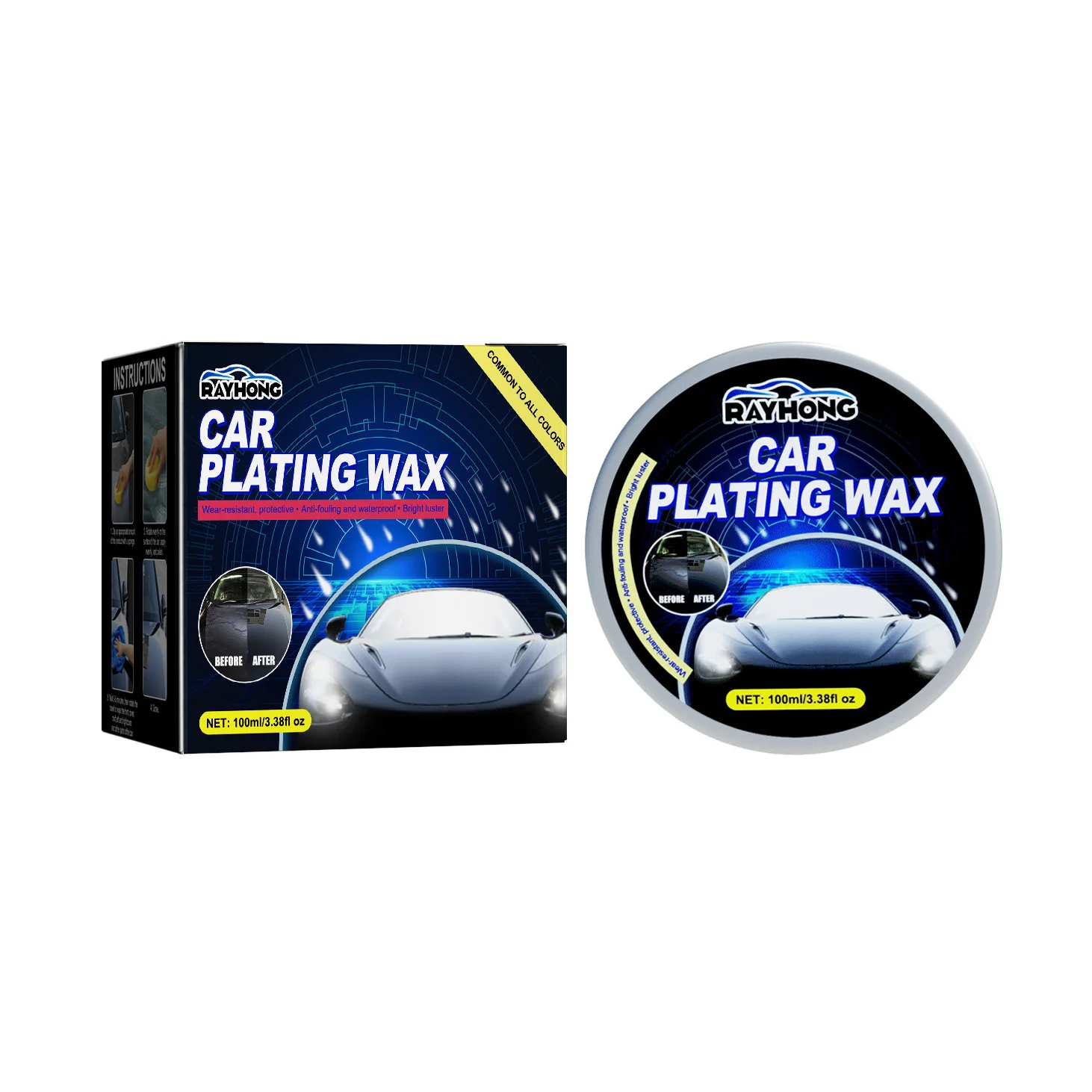 Car Plating Wax Wear Resistant Protective Car Crystal Coating Auto Body Surface Waxing Polishing Maintenance Wax