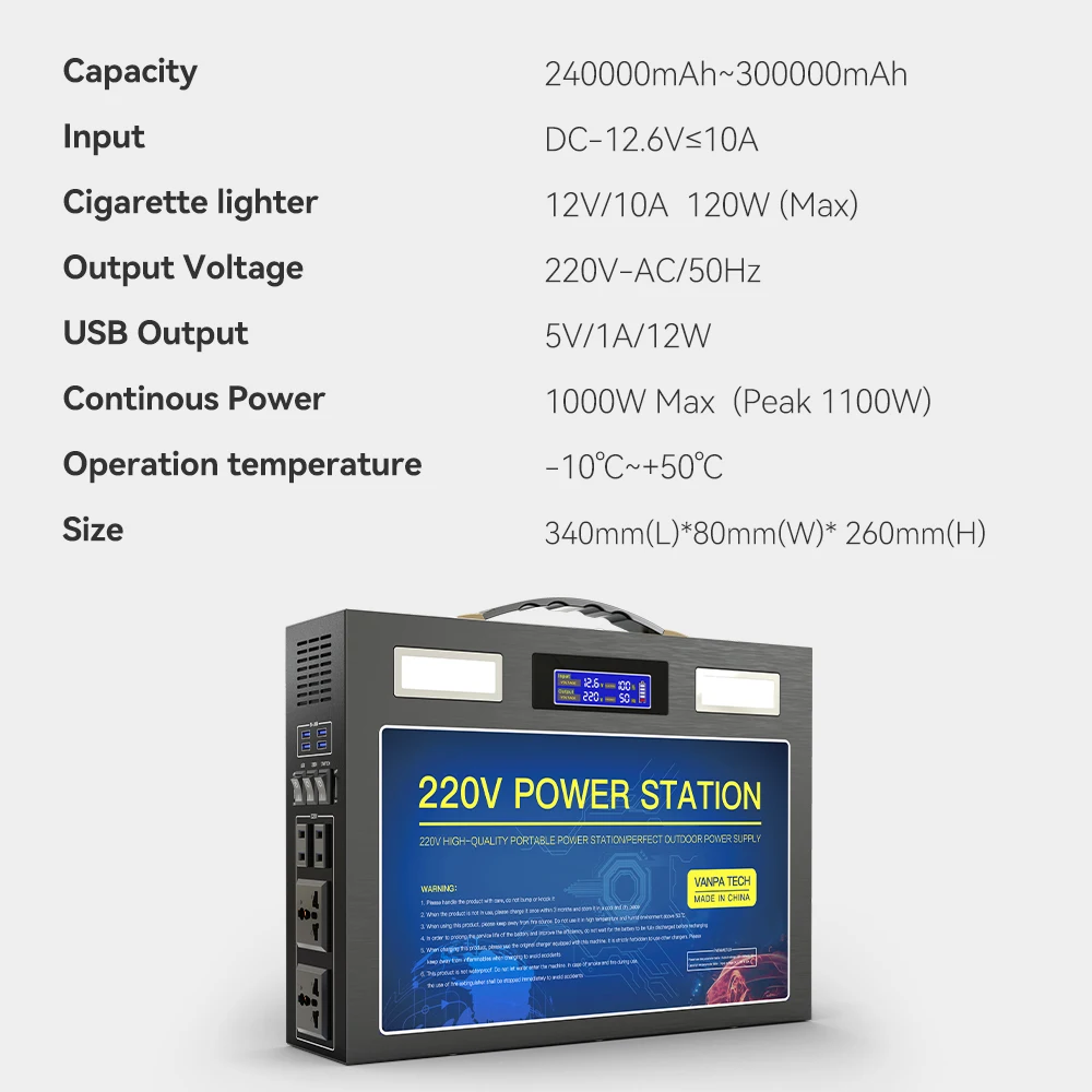VANPA Power Station Largest Capacity Easy Clean Digital Show Car Charge for Malaysia Market Ac Bank