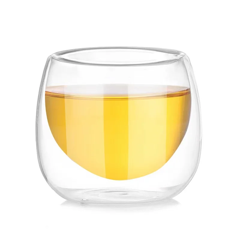 Cheap Factory Price Japanese style double wall mugs high borosilicate coffee tea double wall glass cup drink