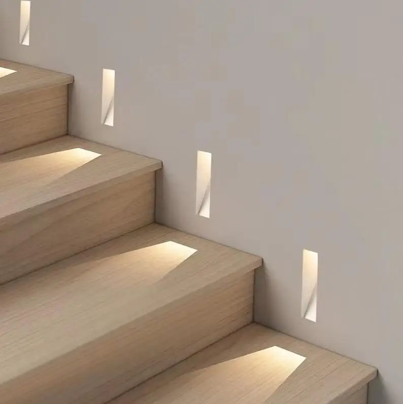 Recessed bezel-less stair light Trimless indoor Use IP20 With Motion sensor for wall mounted Foot Lamp 3W LED Step Foot light