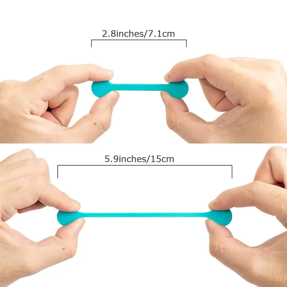 Customized Reusable Soft Silicone Strong Magnetic Cable Tie Reusable Table Lines Magnetic Storage Clip For Magnetic Organizer