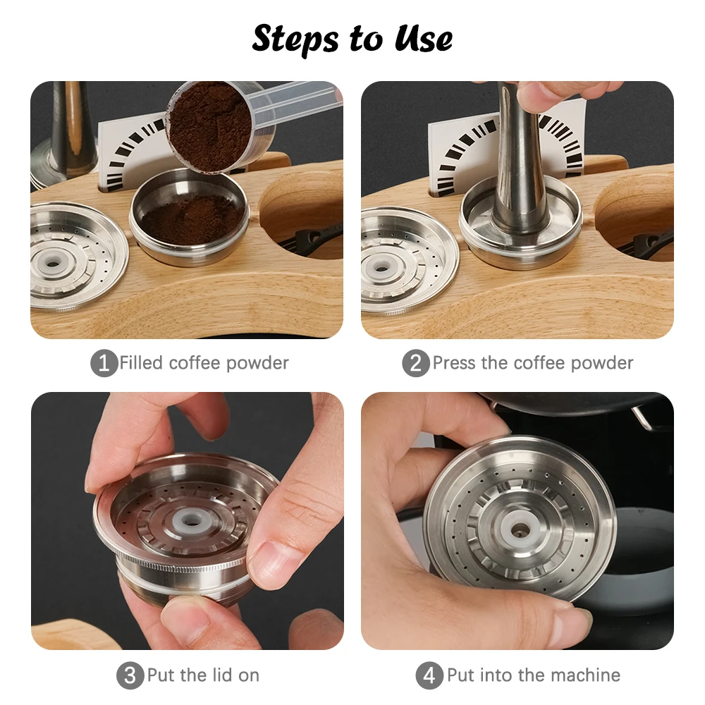 Customized Coffee Pods Filling Rack Reusable Capsule Compatible With Vertuoline Pop Models Coffee Equipments