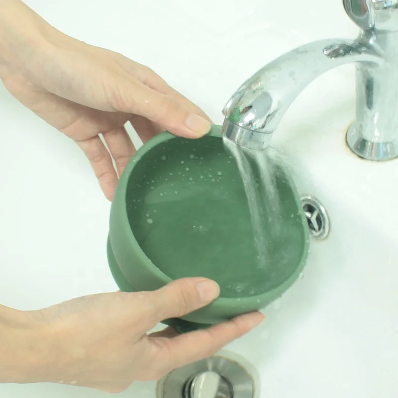 New Non Anti Spill Bpa Free Cute Matching Silicon Feeding Silicone Suction Baby Bowl With Suction For Baby