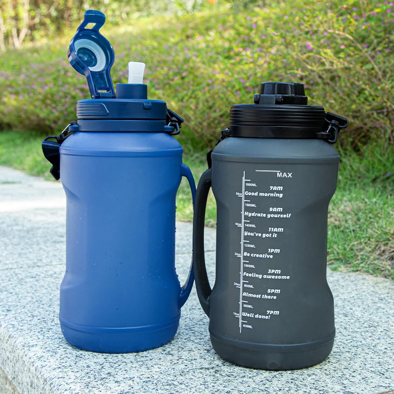 Gint Collapsible 2L Foldable Water Bottles With Straw BPA Free Large Reusable Silicone Water Bottle with Handle Leak Proof