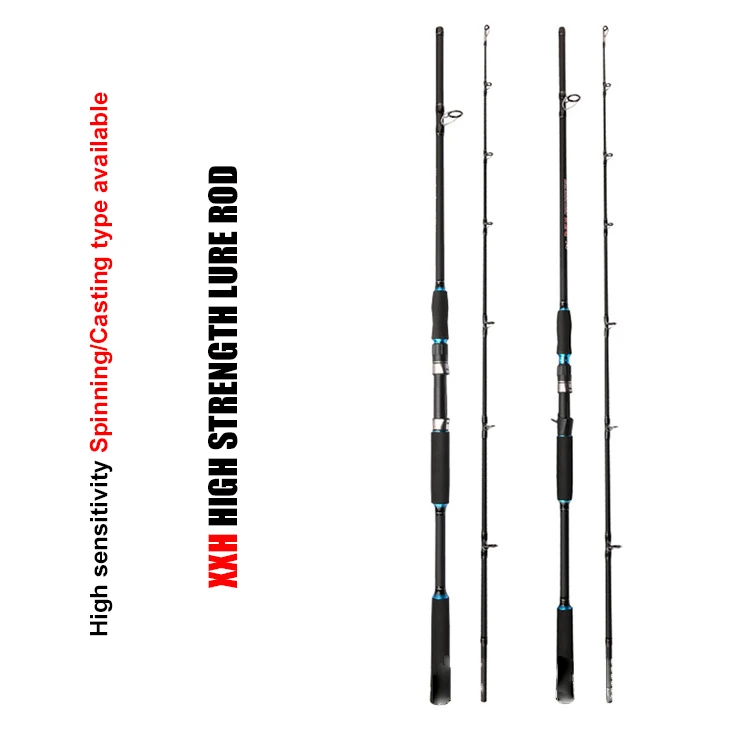 1.8m-3m heavy duty 2 pieces XXH action sea boat surf rod trolling lure spinning casting pesca fishing rods