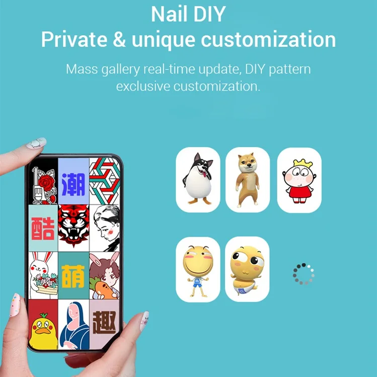 Пользовательские наклейки Ge искусство блеск цифровая фотомашина 3D печать на пальце изображение Usb Цвет E Mark принтер для ногтей