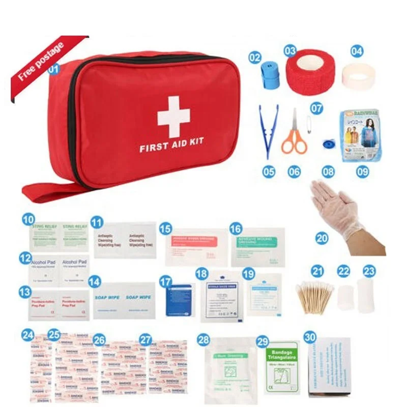 Mini Empty Medical Storage Bag Portable Pouch  First Aid Kit Bag Empty for Home Outdoor Travel Camping Hiking