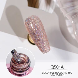 2023 New Holographic Glitter Gel Nail Polish 7.5ml OEM Sparkling Sequins Soak Off UV LED Varnish Nail Art Decoration