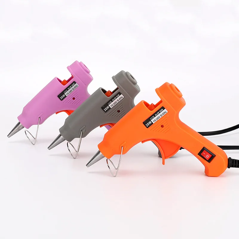 20W power heat capacity aluminum barrel+aluminum alloy nozzle hot melt glue gun featured with premium thermal heating system