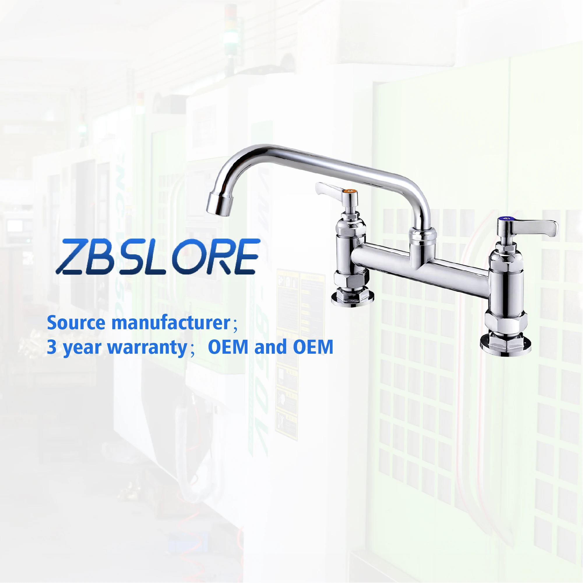 Sink Tap Flexible Hot And Cold Brass Commercial Kitchen Deck Mounted Sink Taps