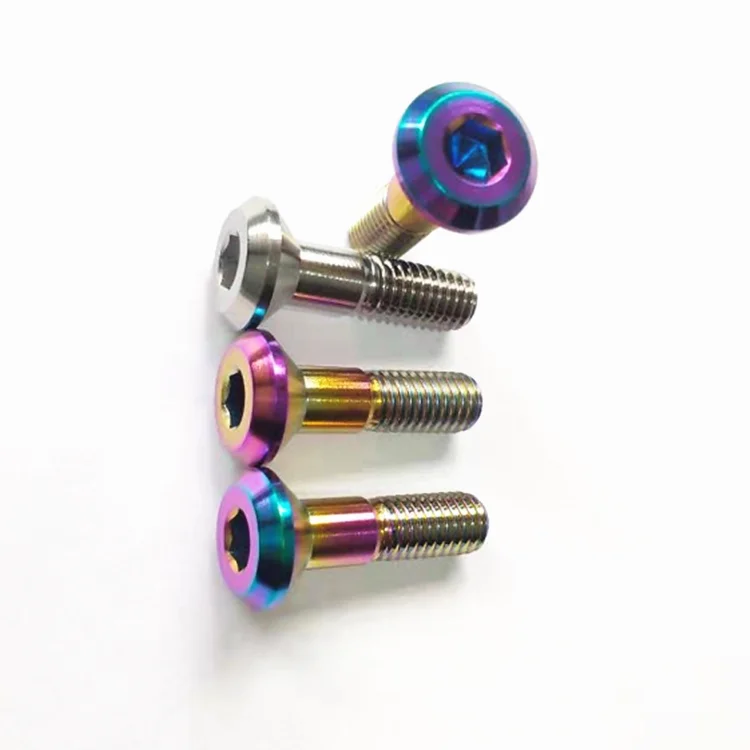 High quality m8*25 half countersunk head hexagon head titanium bolt gr5 customized parts color