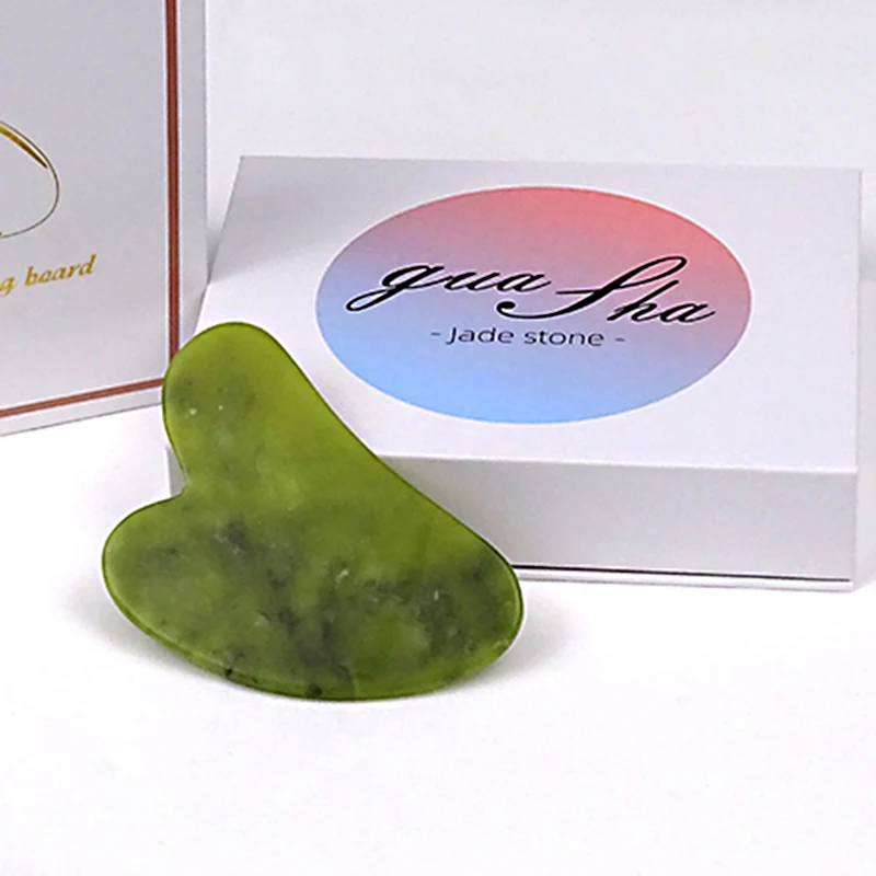 Face Slimming Green Crystal Stone facial Scraping Massage Tool Green Quartz Jade Guasha Board