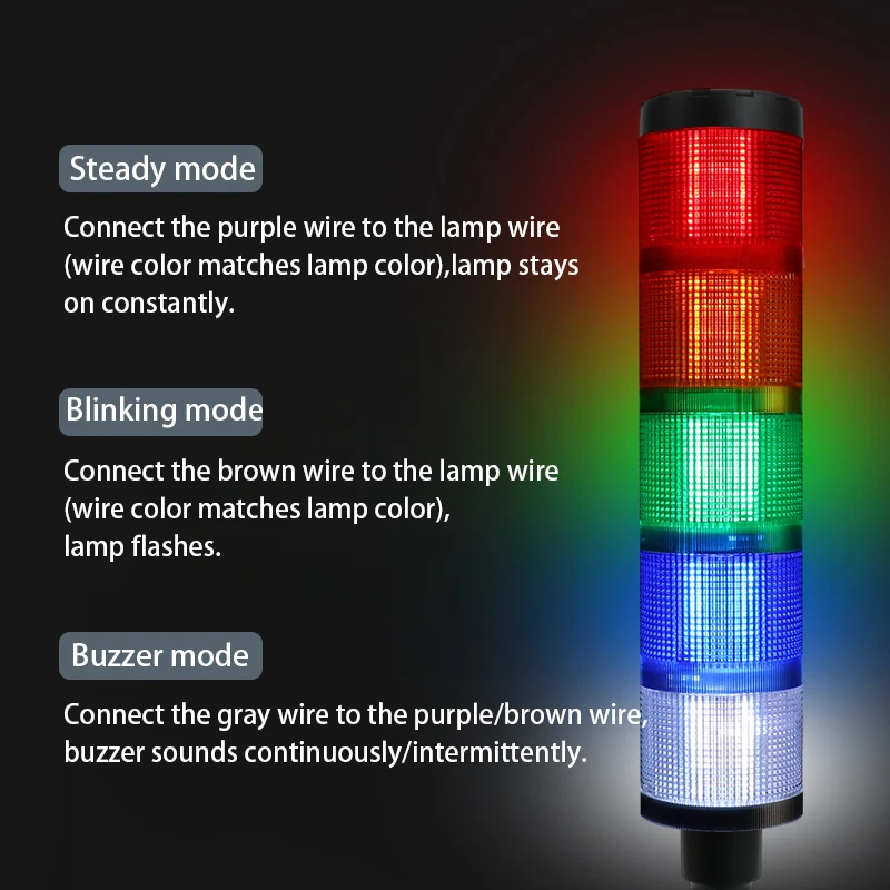 ONPOW 40mm 3 layers LED strobe warning lights with buzzer HBJD-40A,CE,ROHS,REACH