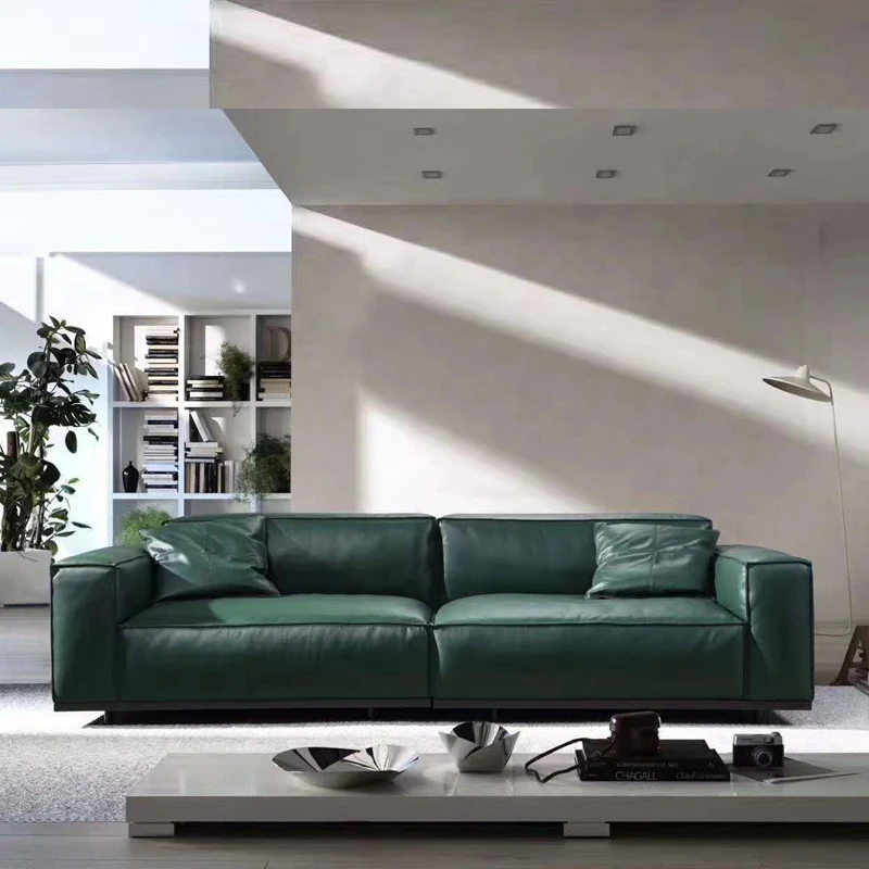 New Italian style Luxury genuine leather sofa apartment hotel furniture living room sofa sets