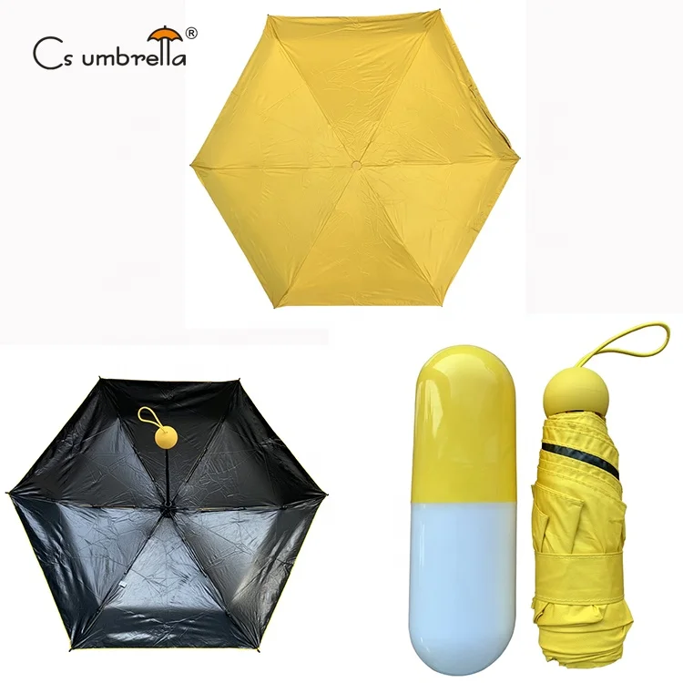 YS-5001 Manual Umbrella Super Light Weight UV Protection Portable Pocket Lady Mini Capsule 5 Folding Umbrella