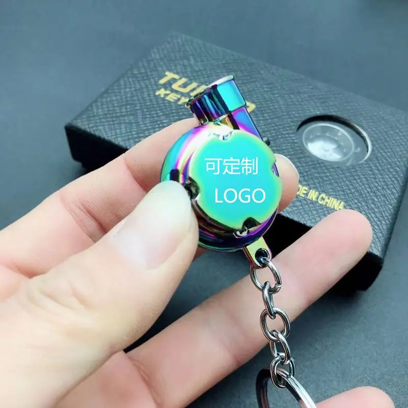 Automotive Car Parts Keychain Piston Disc Brake Rotor Turbo Metal Car Keychains for Promotion Gift