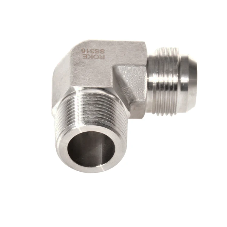 37 Degree Flared Tube Fittings Union 90 degree Male Elbows Stainless Steel or Carbon Steel