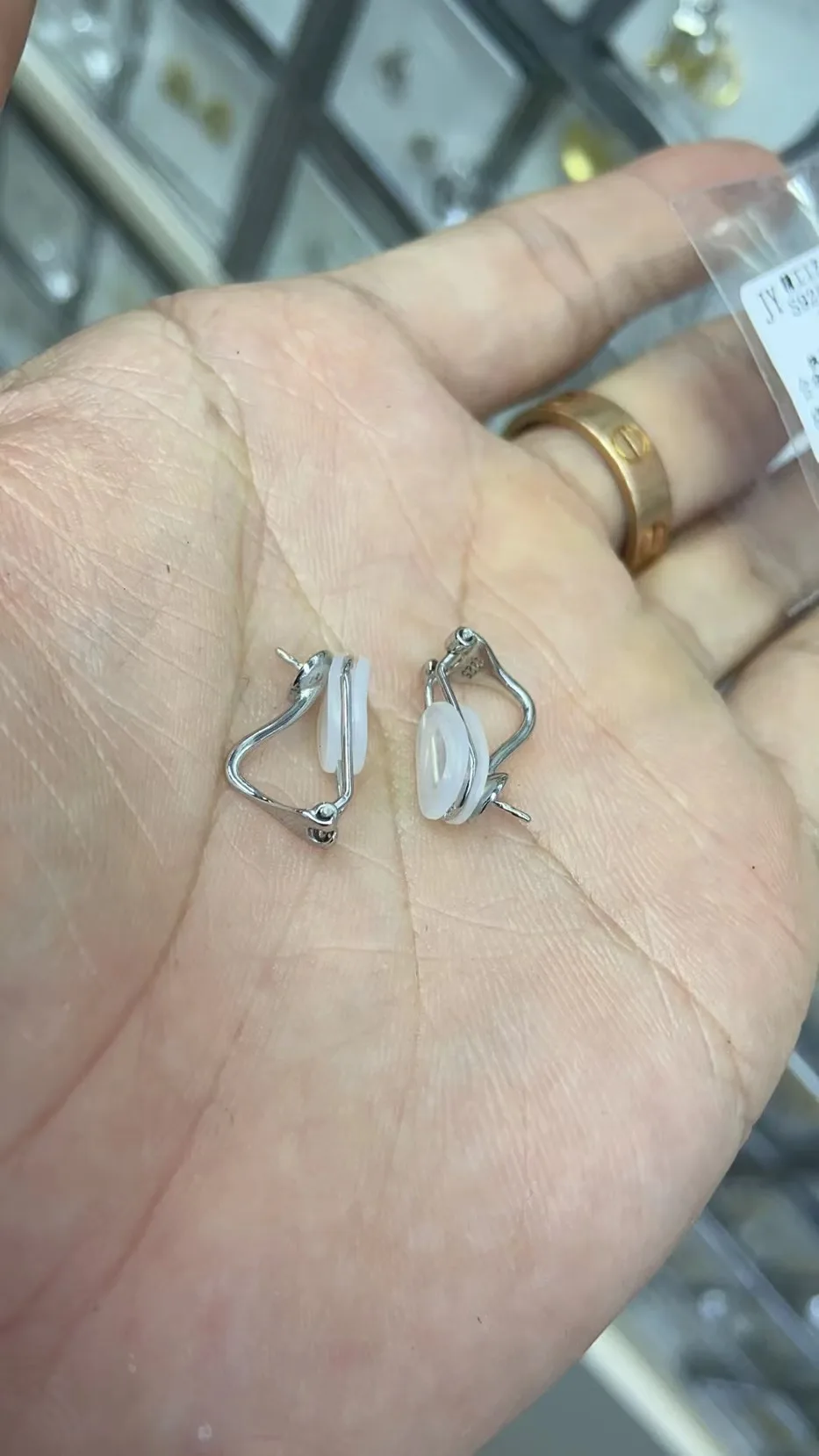 fashion 925 silver jewelry findings earring clip loop nature pearl,18k gold plating ,DIY jewelry Accessories