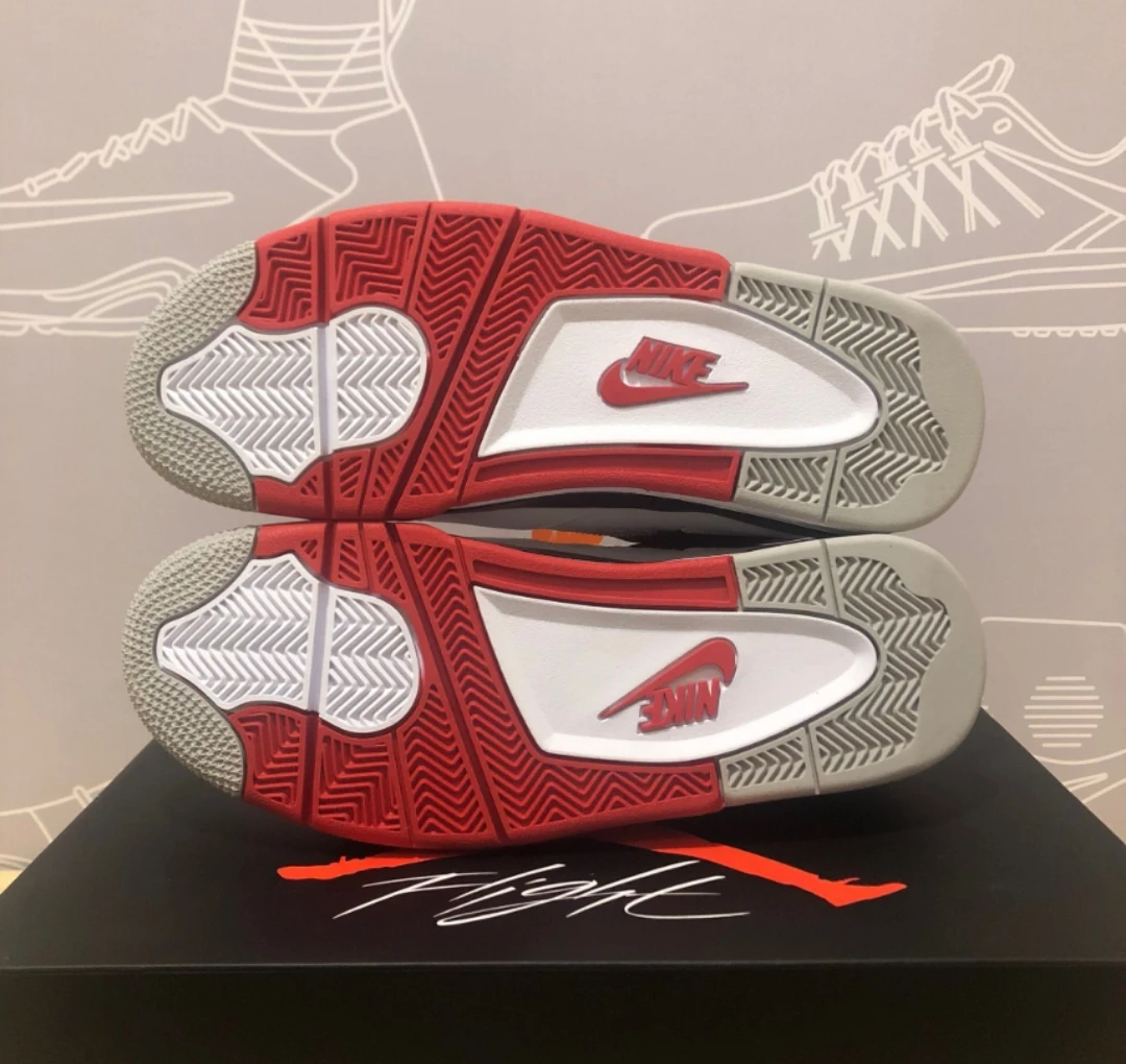 
Hot Sale High Quality Jordan Shoes Aj4 Suede White Red Jordan Sneakers For Men Nike Air Jordan 4 Retro Basketball Nike Shoes 