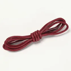 Can Custom fashion good quality round waxed shoe laces 2.5mm wide 0.5-2m length for leather shoes